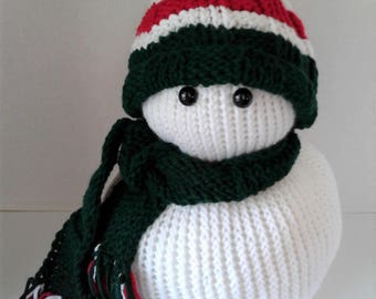 Mr. Christmas Hand Knitted Snowman-Large