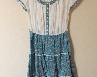 Folk style 70s pheasant boho dress
