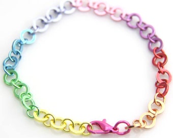 2ps of rainbow bracelet with pink lobster 5514