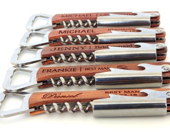 Gifts for Groomsmen - Groomsman Gift - Bottle Opener Personalized - Corkscrew Multi tool Wedding Party Gifts