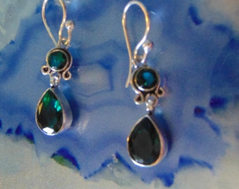 Tourmaline and Sterling silver earrings