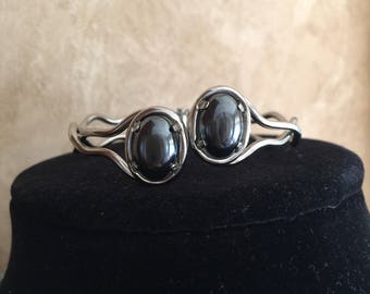 Hematite Cuff Hinged Bracelet