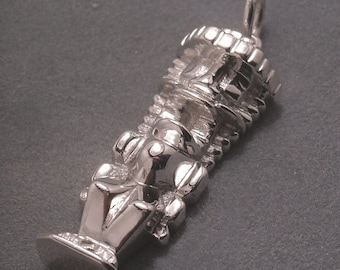 Tiki pendant - sterling silver