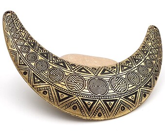 Half moon 11.5 cm circles and Triangles Bronze bib