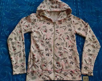 Vintage DISNEY MICKEY & MINNIE Fully Zipper Hooded Sweatshirt For Ladies