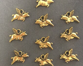 Flying pig charms