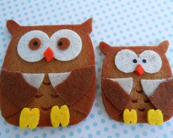 Owls Felt Applique Set of 2