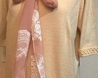 Short-sleeved sweater in beige wool