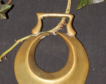 Vintage or Antique Crescent Moon, Horse Brass - For the Goddess- Folk Magic, British, Pagan, - Rare