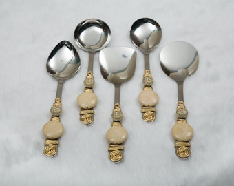 5 Piece Mini Hostess Serving Set,Handmade,Beaded,Kitchen,Serving,Utensils,Dining,Holiday Gift,Diwali,Dinner,Party,Christmas,Gift,Hostess