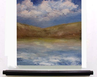 ON SALE---Silent Bay, Ocean, Landscape Painting, Peaceful, Travel, Original Painting, Winjimir, Home Decor, Office art, Wall Art, Gift, Art