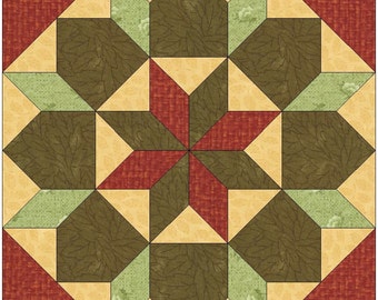 stars and lilies paper piece template quilting block pattern