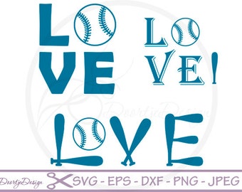 Love Baseball SVG for cutting machines, SVG files Baseball, silhouette DXF files, Vinyl cut, svg files for cricut baseball, Silhouette files