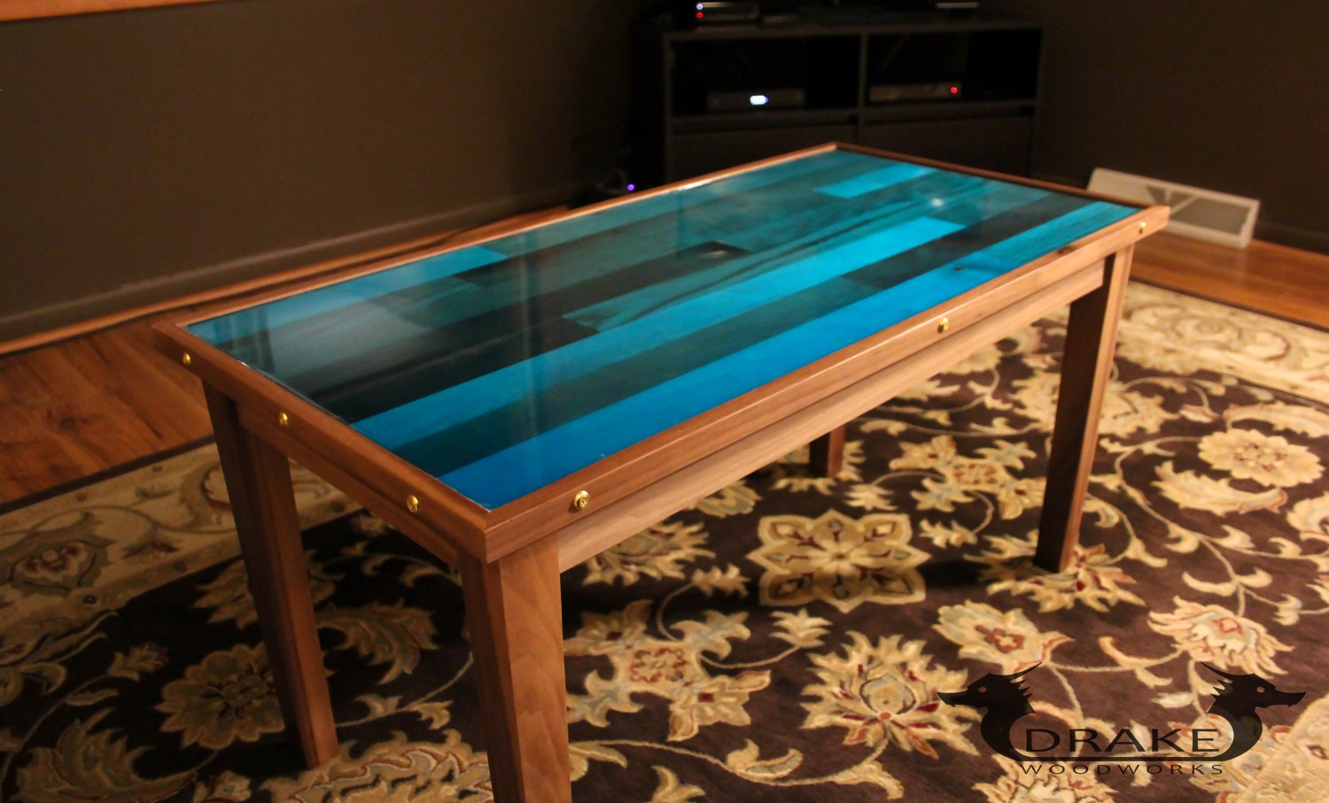 Epoxy Resin Coffee Table Butcher Block Free Shipping US Only
