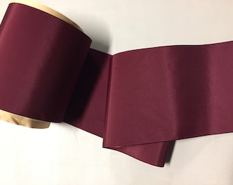 Vintage Taffeta Ribbon, Wine, made of Nylon, 4 inches wide, Price is per Yard