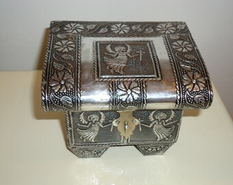 Angel Embossed Aluminum Jewelry/Trinket Box