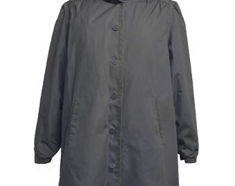 Vintage Gray Faux Fur Lined London Fog Coat