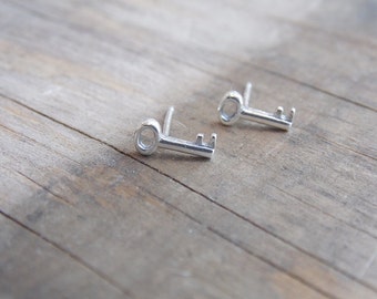Skeleton Key Earrings Sterling Silver