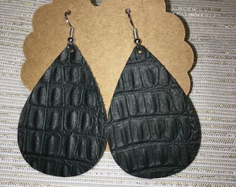 Textured Leather Earrings