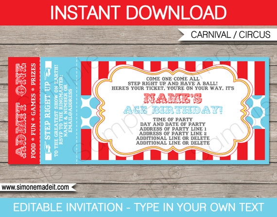 Carnival Invitations Template 5