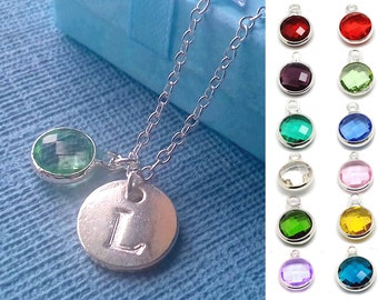 August birthstone - Initial necklace - birthstone necklace - peridot necklace - August birthday - birthstone jewelry - initial jewelry