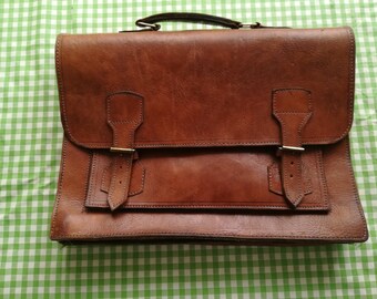 leather brief case, document folder, Attache Case Drs Bag Retro Vintage Cowhide Bag Old Case Vintage Luggage Vintage case.