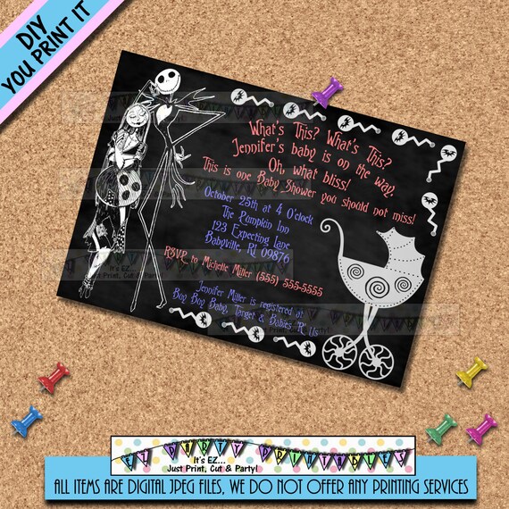 nightmare before christmas baby shower invitation baby shower nightmare before christmas invites