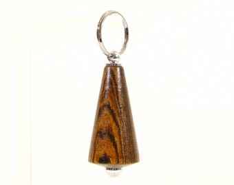 Key chain chrome lux exotic wood