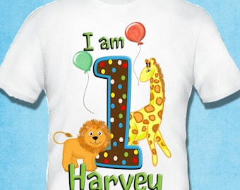 jungle fun birthday t shirt top personalised any name and age twins