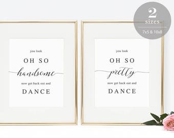 Wedding Bathroom Signs Printable, Wedding Restroom Sign Template, You Look Oh So, Get Back Out Dance, Instant Download PDF #SPP007wrs