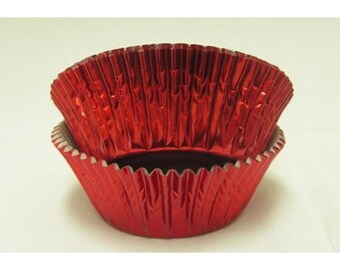 500pc Mini Size Red Foil Baking Cup With Greasepoof Liner