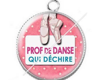 Pendant cabochon resin for a dance teacher 15