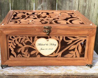 Wedding Card Box - Love Letter Box - Laser Cut Out Box - Weddin Card Holder - Mr & Mrs - Wishing Well Box - Wedding Money Box - Wedding Box