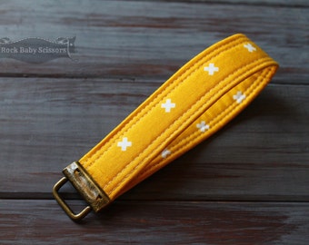 Dandelion Yellow Cotton + Steel XOXO Key Fob key chain