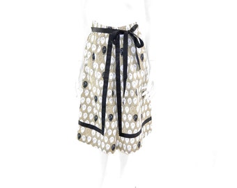 Vintage Black Sheep Skirt// Brown, white and Black Sheep Wrap Skirt// Size Medium// 124