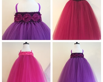 Tulle Flower Girl Dress, Empire Waist with Shabby Chic Flowers, Flower Girl Dress, Flower Sash