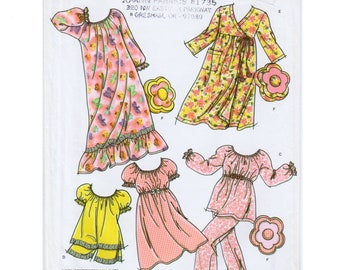 Girls Pajamas Pattern Girls Nightgown Pattern Girls Robe Pattern SIMPLICITY 4767 UNCUT size 3-8 Shortie Pajamas Flower Pillow Pattern