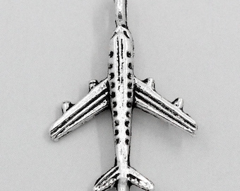 5 Pieces Antique Silver Airplane Charms
