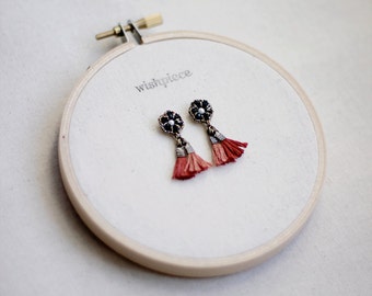 SMALL TASSEL EARRINGS / tassel jewelry / small dangle earrings / nickel free earrings / handmade jewelry / wishpiece