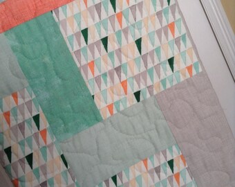 Beach Glass Lap Quilt - 54.5" x 72" - Painters Canvas by Magnolia Lane - Grunge for Moda- Contemporary/Modern - Ready to Ship