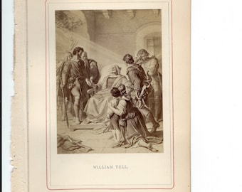 William Tell, 1869 Schiller Gallery Book Pages to Frame or use in Paper Arts PSS 2645