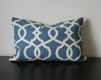 Decorative Throw Pillow, Blue Lumbar Pillow,12x16,12 x18, Lumbar Pillow, Blue Pillow Cover,Toss Pillow, Accent Pillow, Sofa Pillow