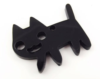 2 pcs kawaii cat laser cut charms