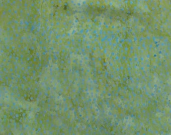 Green and blue batik fabric speckled