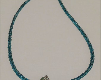 Sea Blue Jeweled-Sandal Anklet