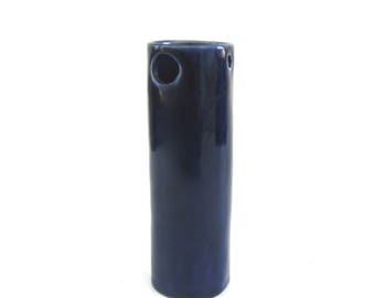whimsical hand built porcelain vase ... vessel ... cobalt blue