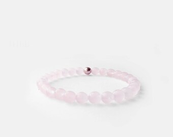 Rose Quartz Bead Bracelet 6mm