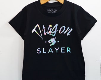 Dragon Slayer T-Shirt/Dragon T-Shirt/Kids Dragon T-Shirt/Boys Slogan T-Shirt/DragonSlogan Top/Fun Fashion Kids/Fun Gift for Boys/Slogan