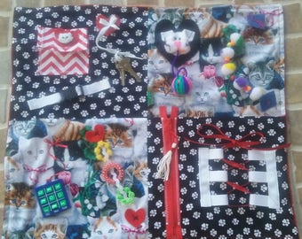 Activity Blanket, Fidget Blanket, Busy Blanket, AlzheimersTherapy, Dementia Therapy,Autism, Restless Remedy, Elderly Care,Nursing Home Needs