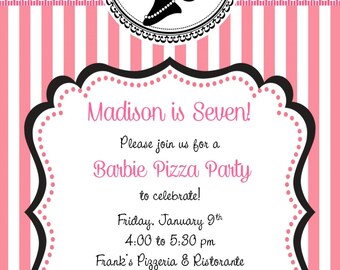 Barbie Birthday Party Invitation - Customized